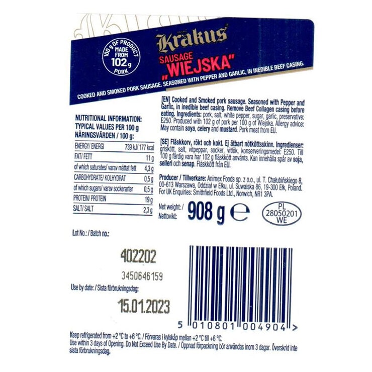 Krakus Wiejska Ring, 908g