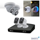 Swann 4K Dome Cameras PRO-4KDER with Controllable Red & Blue Flashing Lights, Spotlights & Sirens
