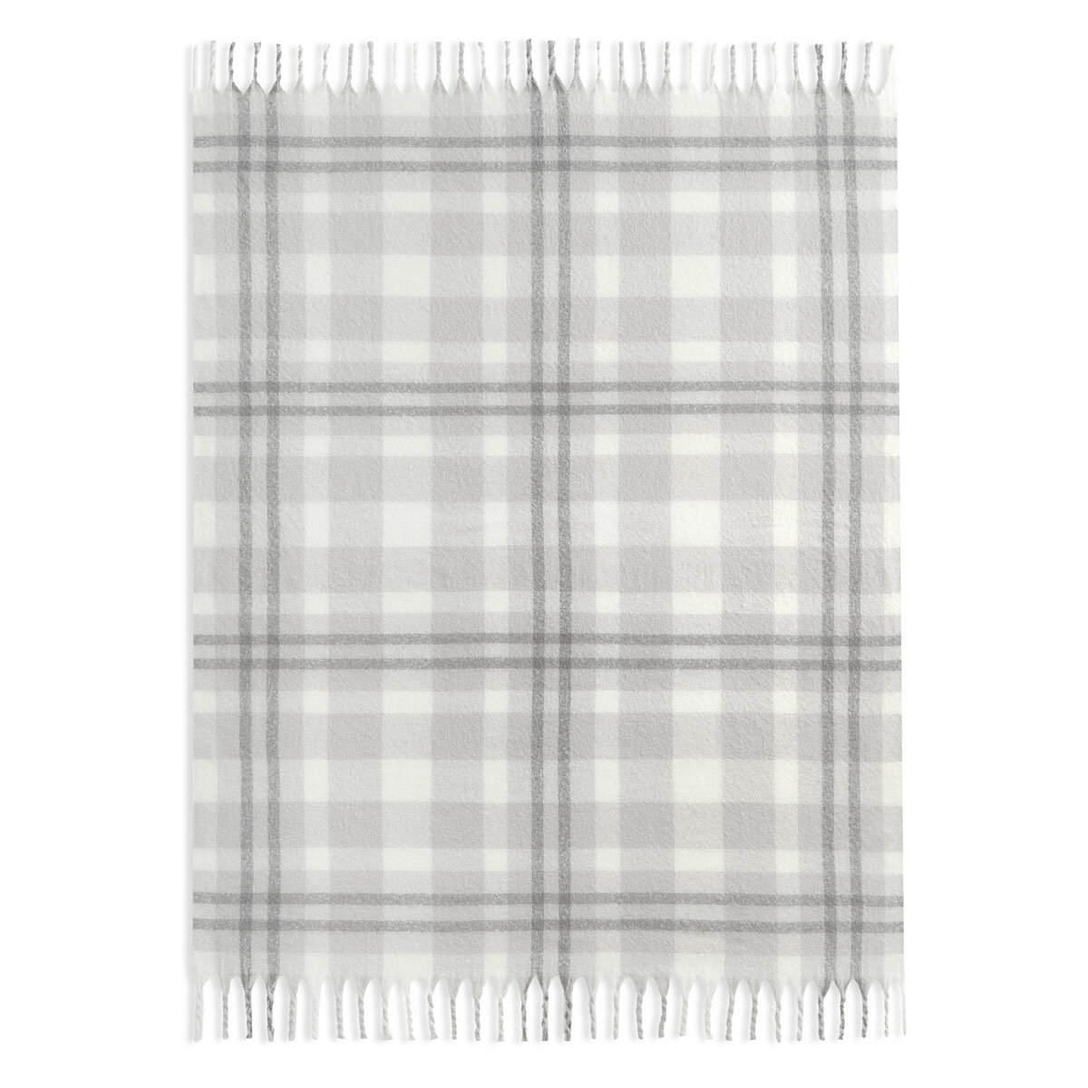 Grey Faux Fur Throw laid out flat with plain background Grey Faux Fur Throw laid out flat with plain background