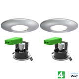 4lite WiZ Connected LED IP65 Fire Rated Downlight, Pack of 2, in Chrome
