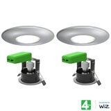 4lite WiZ Connected LED IP65 Fire Rated Downlight, Pack of 2, in Chrome