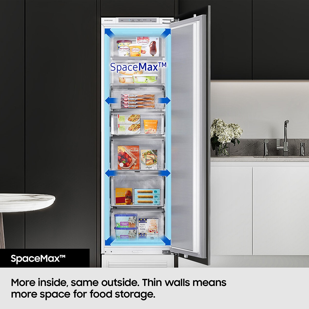 Samsung SpaceMax RZ32C7BDES9/EU 323L Smart Tall Freezer, E Rated in Refined Inox