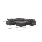 Aiden & Ivy Serene Modular Sofa in Dark Grey