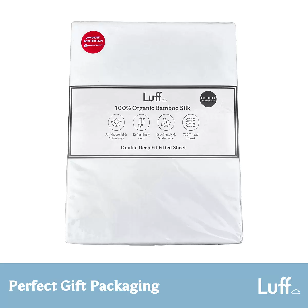 Sábana blanca Luff 700 hilos 100 % bambú orgánico ajustada profunda, en 4 tamaños - Imagen 23 de 28