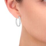 14ct White Gold Hoop Earrings