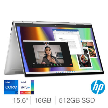 HP Envy x360, Intel Core i7, 16GB RAM, 512GB SSD, 15.6 Inch Convertible 2 in 1 Laptop, 15-fe0013na