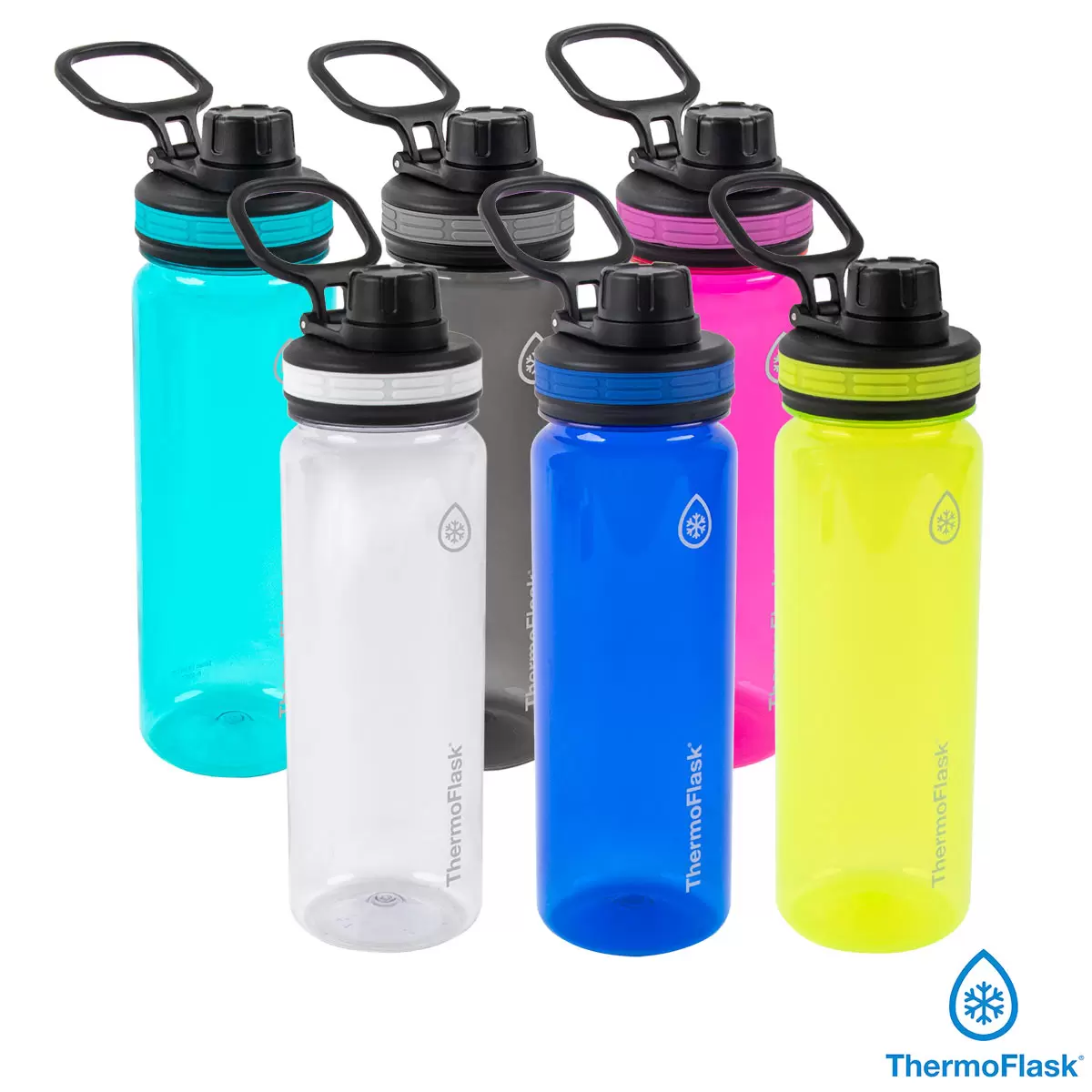 ThermoFlask 3 Pack Water Bottles Leakproof/BPA Free/Shatterproof 