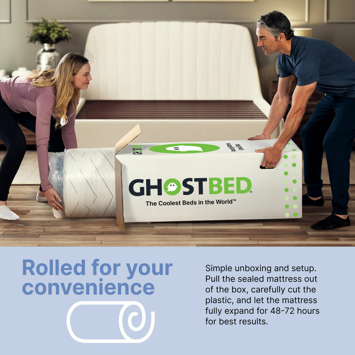 Ghostbed Luxe Pocket Sprung Cooling Mattress Unboxing