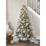Buy 6.5' Pre-Lit Flocked Cashmere Tree Lifestyle1 Image at Costco.co.uk