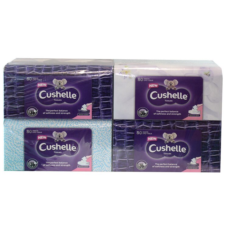 Cushelle 4Ply Facial Tissues, 8 x 80 Sheets Costco UK