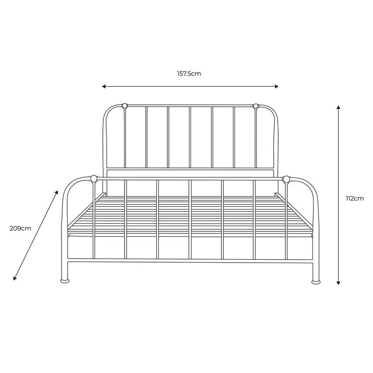 Gallery Loughton Cream Metal Bed Frame, King