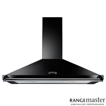Rangemaster Classic CLAHDC110BC/ Chimney Cooker Hood, D Rated in Black