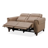 Aiden & Ivy Spencer Brown Leather Power Reclining 2 Seater Sofa