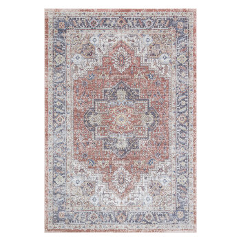 Heritage Rust Blue Bordered Rug in 3 Sizes