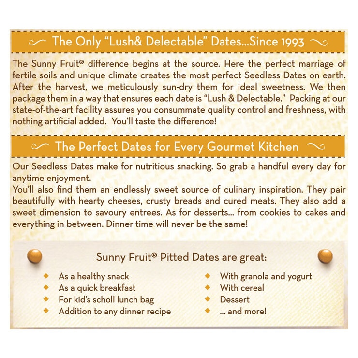 Sunny Fruit Pitted Dates, 1kg