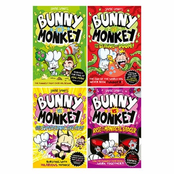 Bunny vs Monkey Paperback x4 Book Collection Bunny vs Monkey Paperback x4 Book Collection