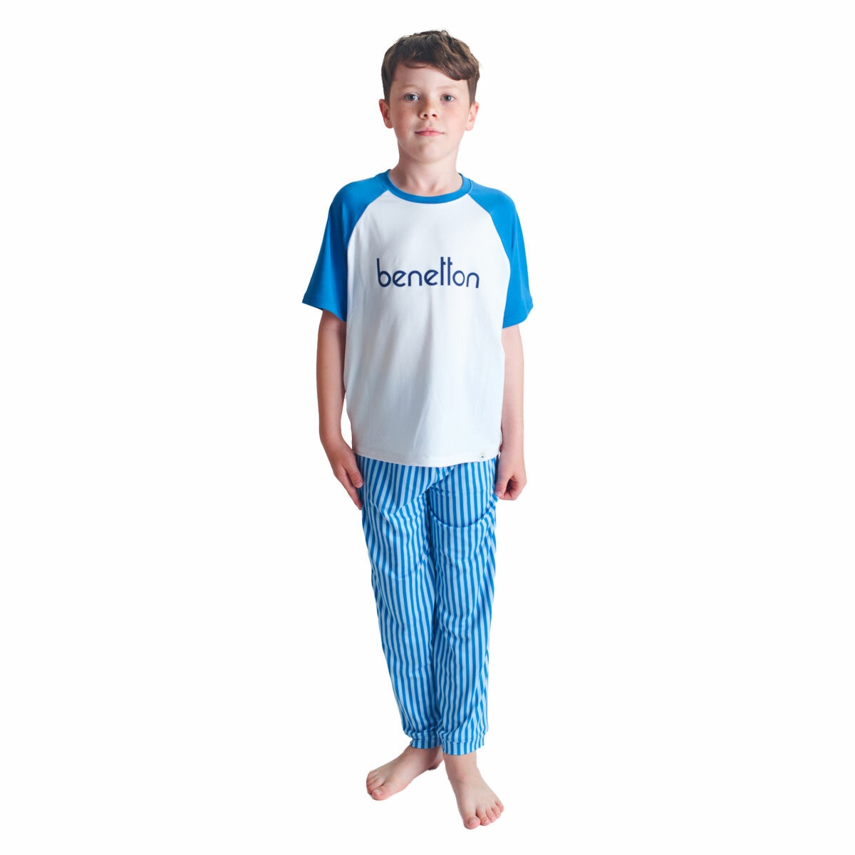 United Colours of Benetton Kids 4 Piece Pyjama Set in Blue
