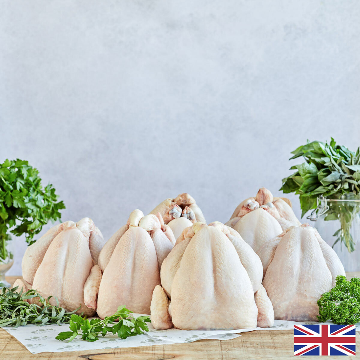 Herb Fed Free Range Whole Chickens, 6 x 2.2kg (Serves 6-8 people per Chicken)