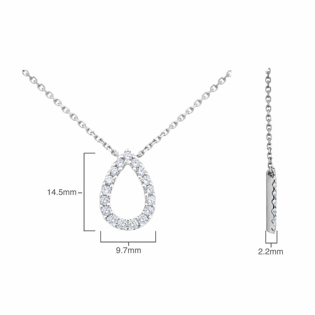 0.32ctw Round Brilliant Cut Diamond Pendant, 18ct White Gold