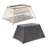 Tutti Bambini CoZee Go Day & Night Travel Cot Bundle, Oak & Charcoal