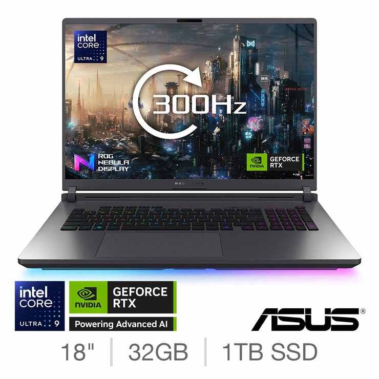 ASUS ROG Strix, Intel Ultra 9, 32GB RAM, 1TB SSD, NVIDIA GeForce RTX, 5070, 18 Inch Gaming Laptop ASUS ROG Strix, Intel Ultra 9, 32GB RAM, 1TB SSD, NVIDIA GeForce RTX, 5070, 18 Inch Gaming Laptop