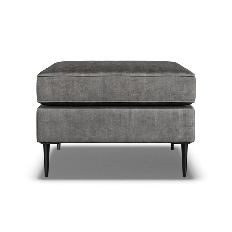 Aspen Velvet Footstool, Grey Aspen Velvet Footstool, Grey