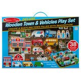 Wooden town and vehicles play set boxed image