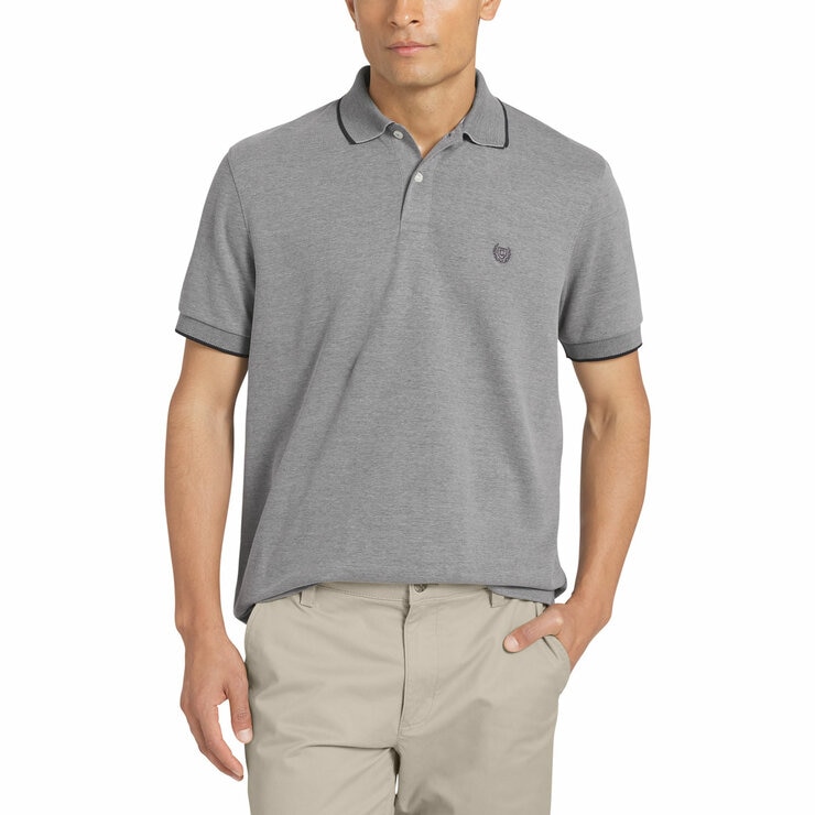 Chaps Men's Birdseye Pique Polo Shirt in Black