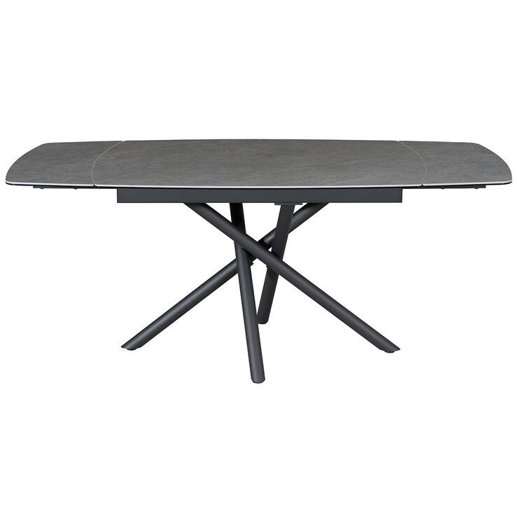 Indus Valley Skylar Ceramic Extending Dining Table + 6 Grey Chairs, Seats 6-8