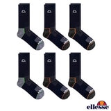 Ellesse Men's Performance Crew Socks 6 Pack in Black
