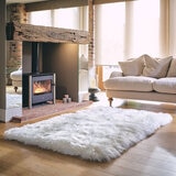 Bowron Sheepskin Area Rug 120 x 180cm in Ivory