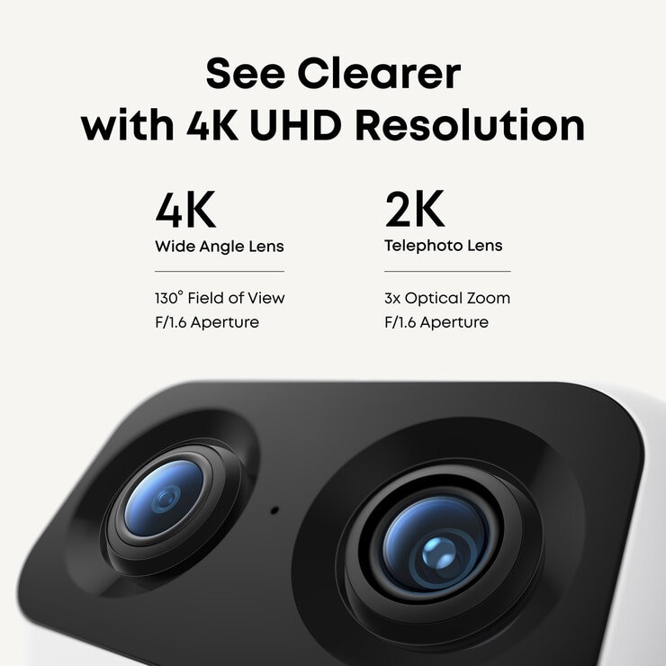 eufy S350 4K Dual Lens Pan-Tilt Smart Indoor Camera 2 Pack - No Monthly Fees