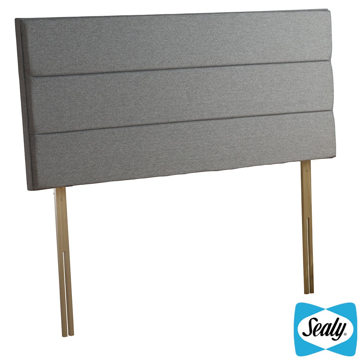 Sealy Kingston Pebble Grey Fabric Headboard, Double Cos...
