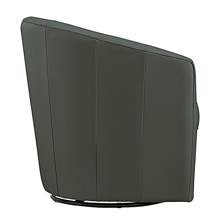 Natuzzi Grey Leather Swivel Accent Chair | Costco UK