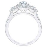 1.52ctw Oval & Round Brilliant Cut Diamond Three Stone Halo Ring, 14ct White Gold
