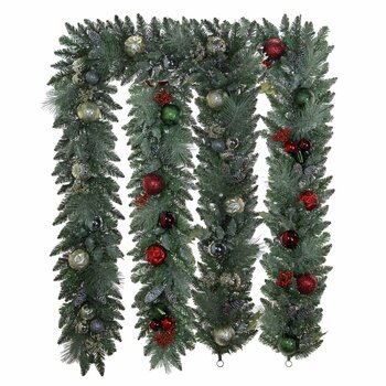 9 ft Pre-lit Christmas Artificial Garland With Twinkling LED Lights