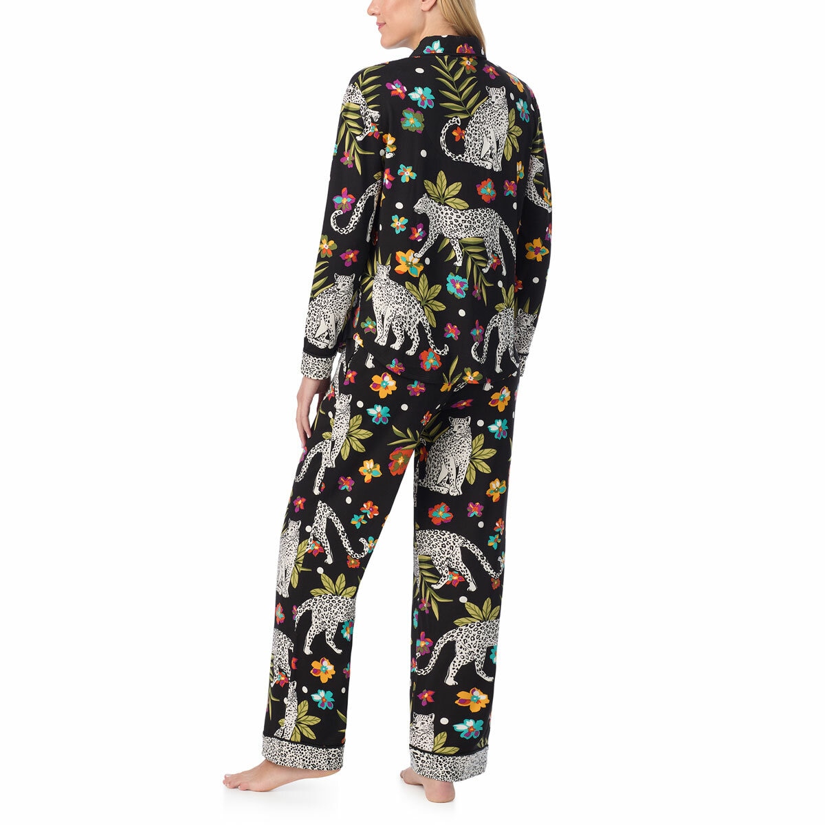 Room Service Ladies Notch Collar PJ Set in Cheetah