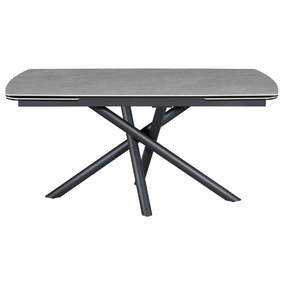 Indus Valley Skylar Large Extending Ceramic Dining Table + 6 Grey Chairs, Seats 6-8
