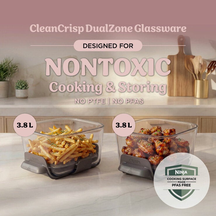 Lifestyle image of clean crisp dualzone glassware designed for nontoxic cooking and storing Lifestyle image of clean crisp dualzone glassware designed for nontoxic cooking and storing