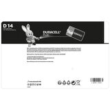 Back of Duracell D packaging