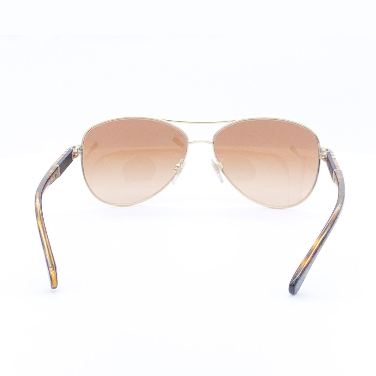 Burberry Gold Aviator Sunglasses with Brown Lenses BE308