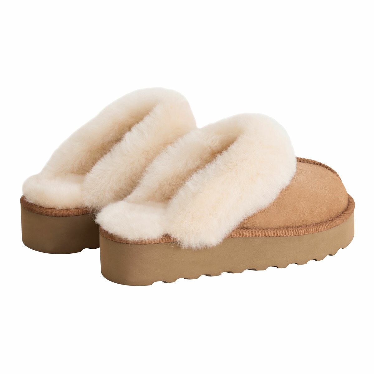 KS Ladies Shearling Platform Slipper