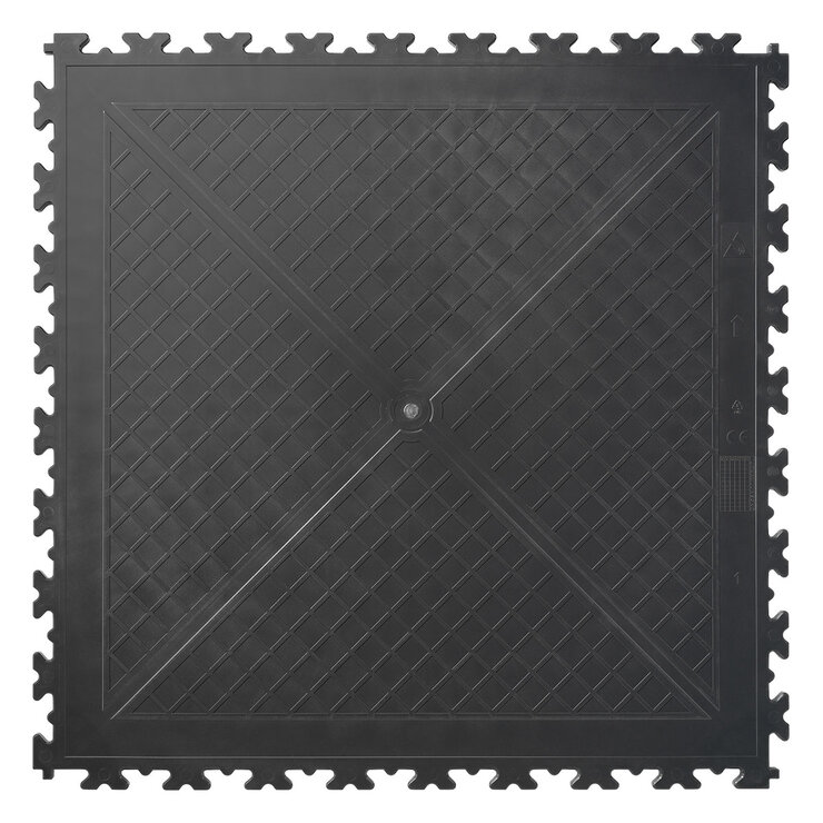 Klikflor RX500 7mm Recycled Garage Floor Tiles 4 pack (495 x 495 x 7mm) - 0.98m² per pack in Graphite