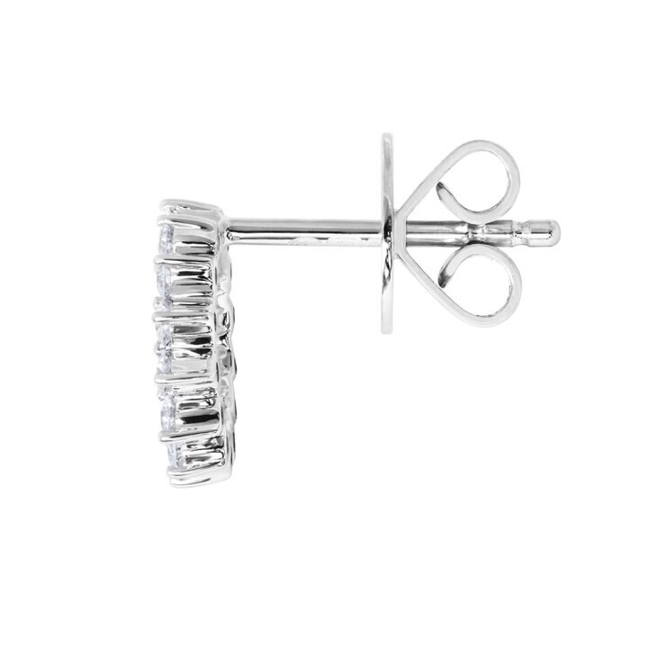 0.39ctw Round Brilliant Cut Diamond Circle Stud Earrings, 18ct White Gold