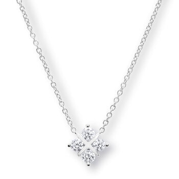 0.50ctw Round Brilliant Cut Diamond Quatrefoil Pendant, 18ct White Gold