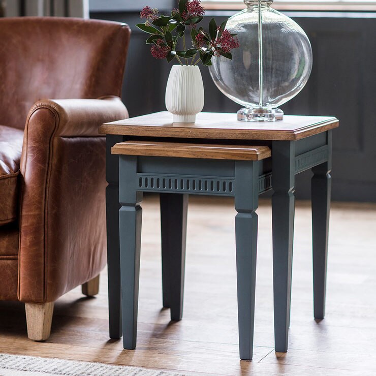 Bronte Nest of 2 Tables, Storm Blue Costco UK