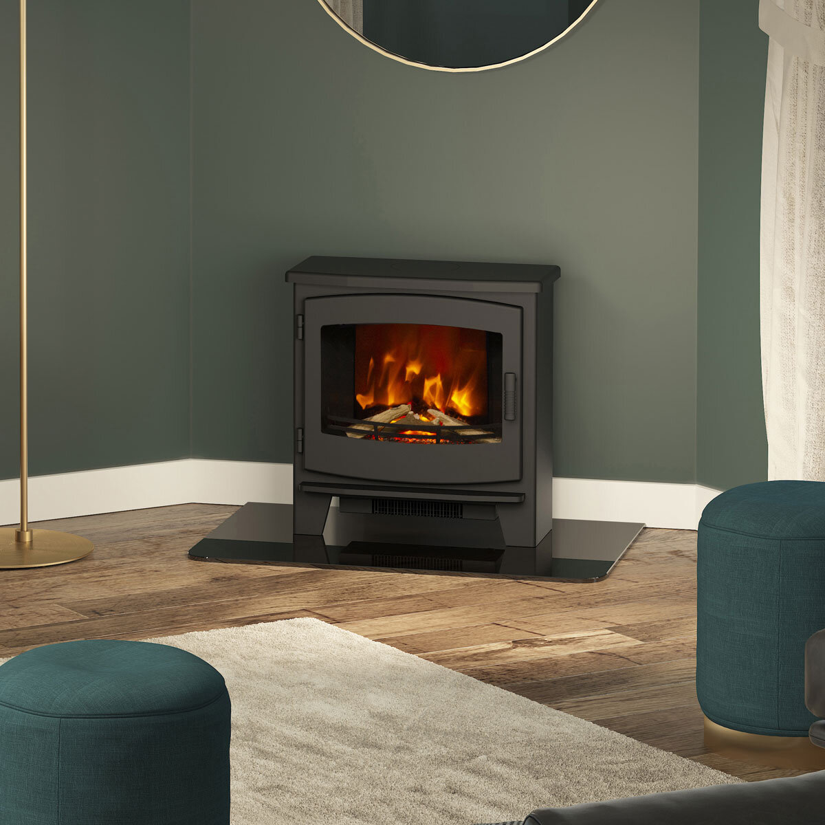 Flare Beacon Large Electric Stove in Black, 2kW Costco UK