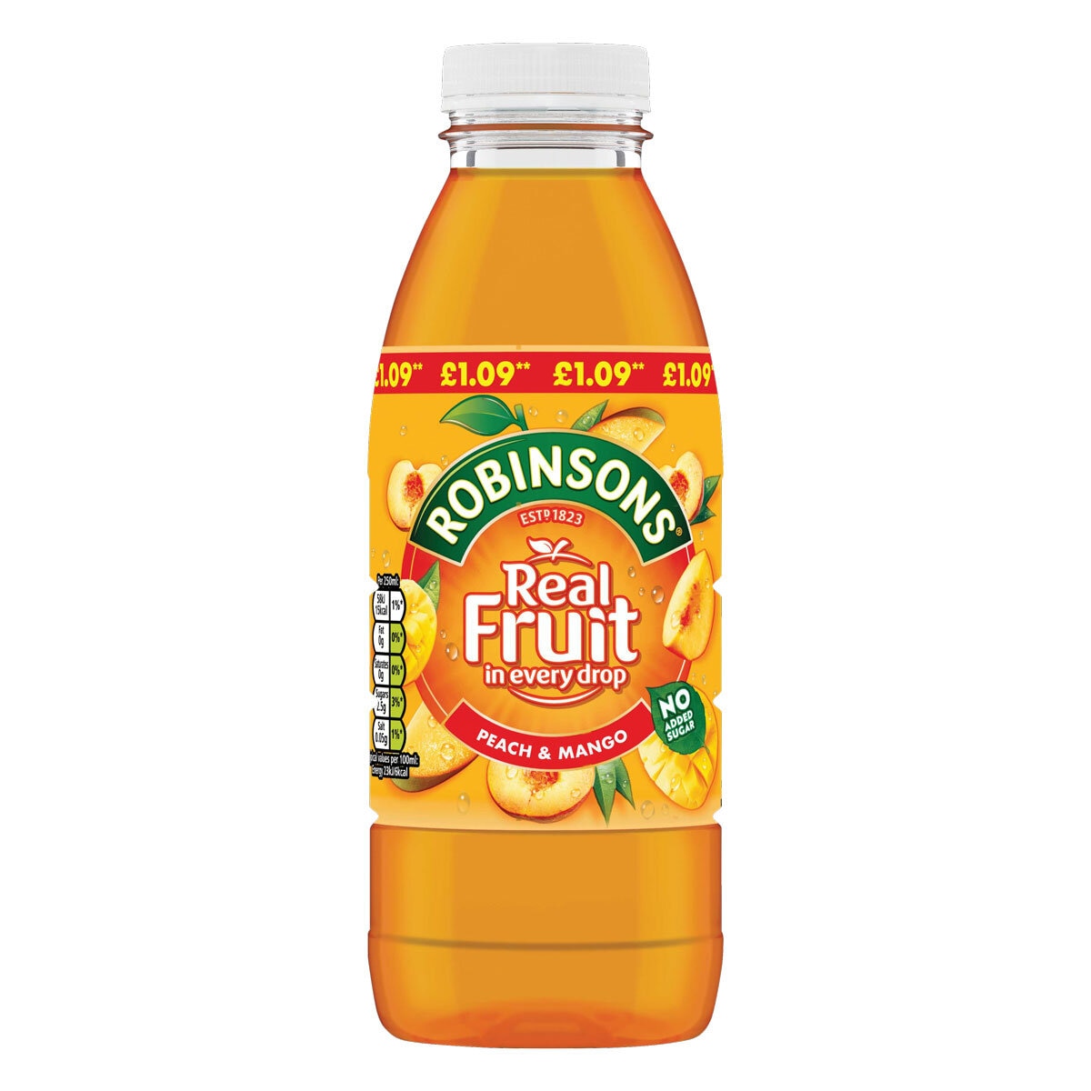 Robinsons Real Fruit Ready To Drink Peach and Mango, 500ml