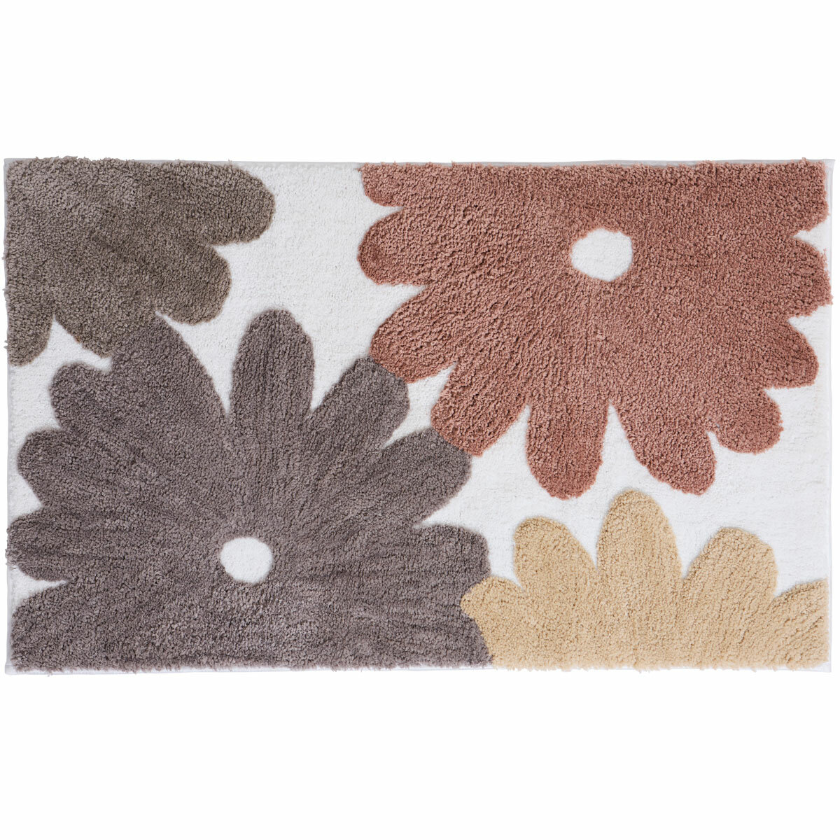 Home Inspiration Brown Flower Bath Mat, 55 x 91 cm Home Inspiration Brown Flower Bath Mat, 55 x 91 cm