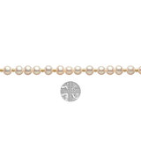 7.5-8mm Cultured Freshwater White Pearl and Gold Bead Necklace, 18ct Yellow Gold
